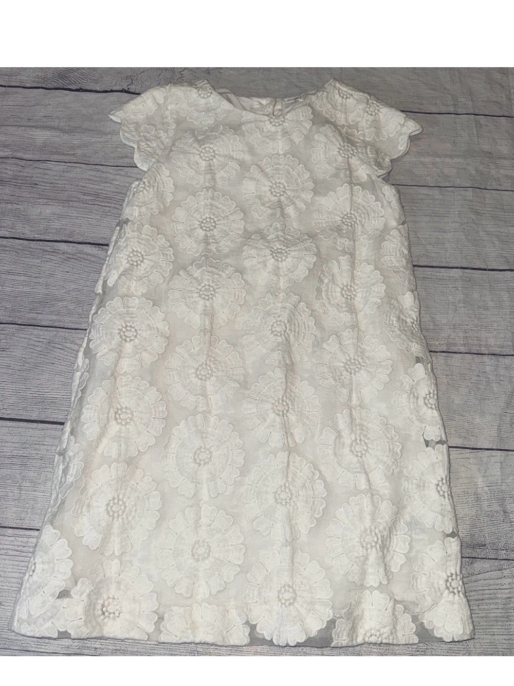 Gymboree Dress Girls Size 7-8 Floral White  Cap Sleeve Spring Summer M
